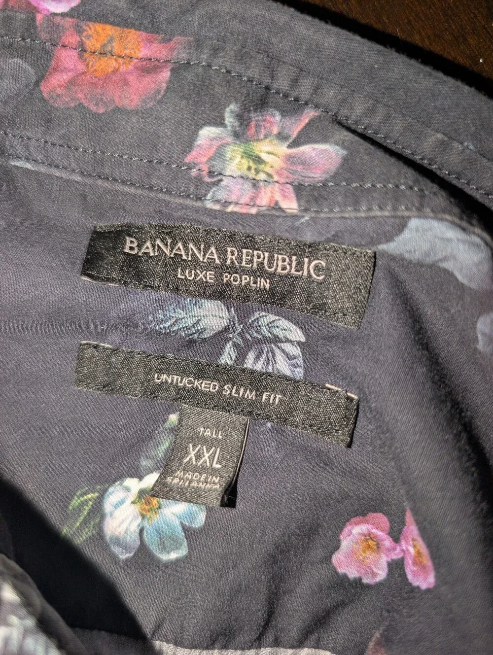 Banana Republic Floral Mens Button Up Shirt XXLT